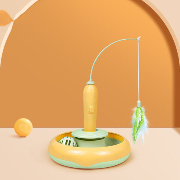 2 In 1 Pet Cat Toy With Feather & Cat Turntable - Image 5